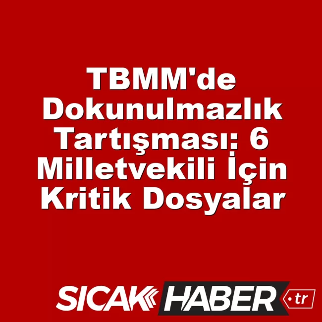 TBMM'de Dokunulmazlık Tartışması: 6 Milletvekili İçin Kritik Dosyalar